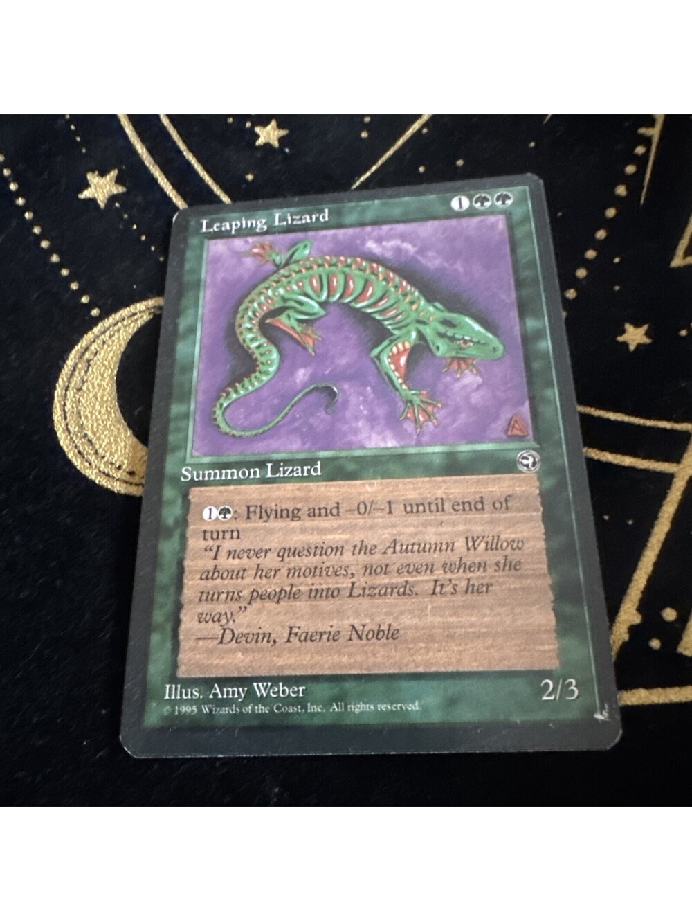 MTG Magic The Gathering Card Leaping Lizard Summon Lizard Green Homelands 1995